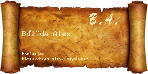 Béda Alex névjegykártya